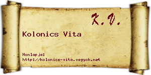 Kolonics Vita névjegykártya